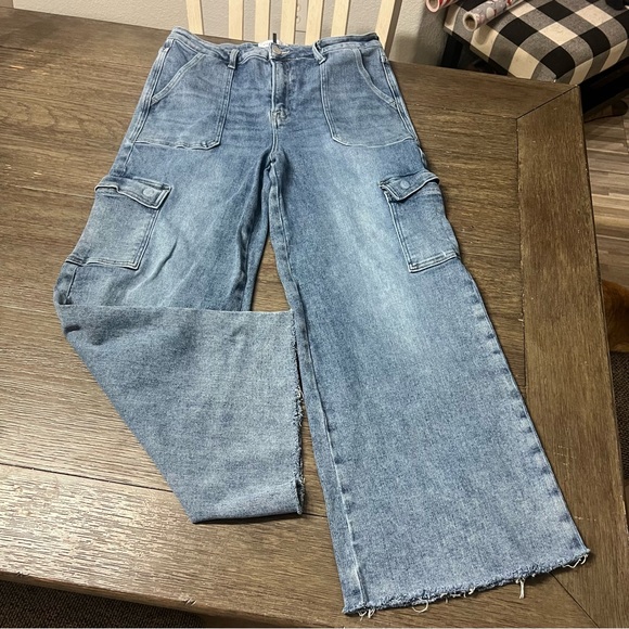 RISEN med Wash CARGO JEANS - Picture 2 of 12